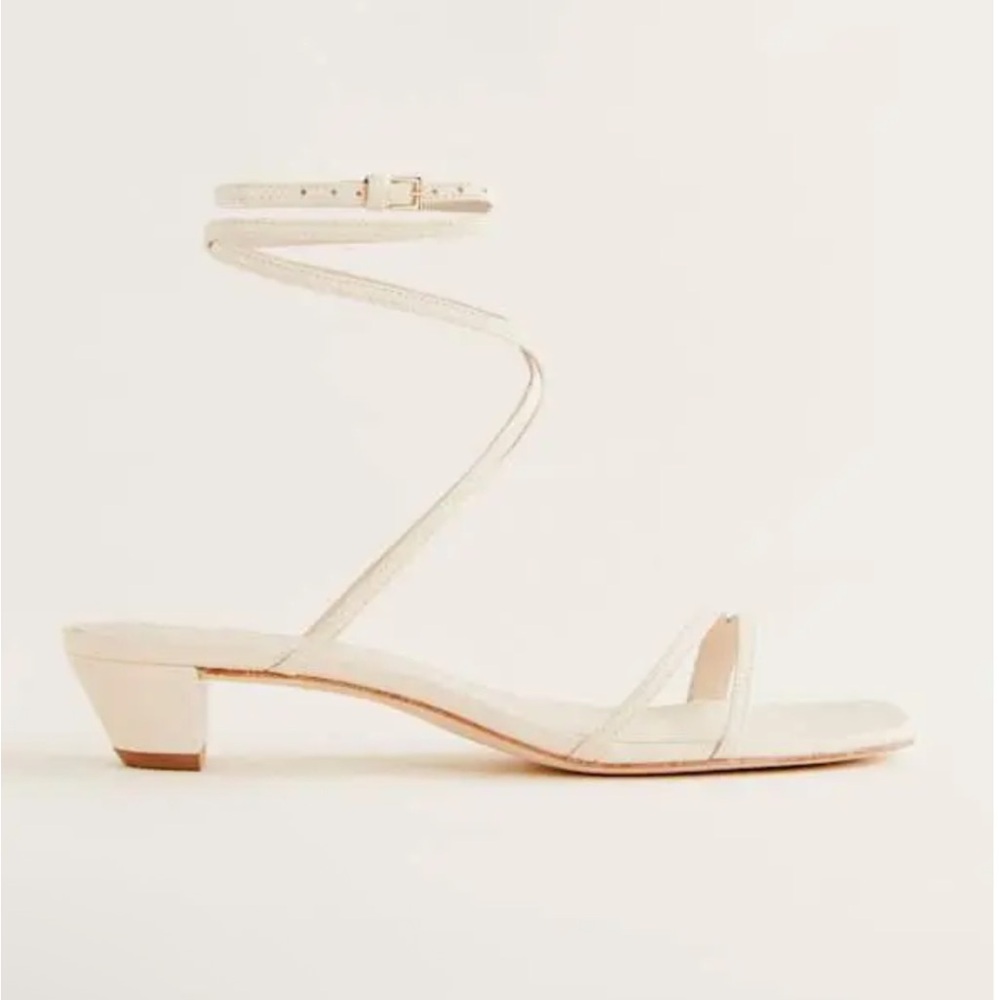 Reformation Alice heeled sandals in almond leather